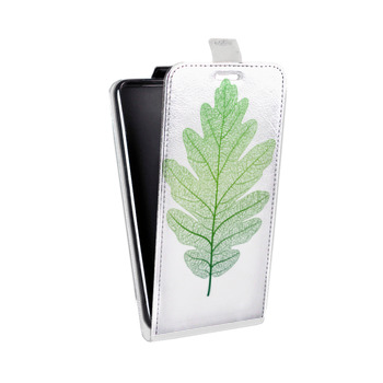 Дизайнерский вертикальный чехол-книжка для Samsung Galaxy S6 Edge Прозрачные листья (на заказ)