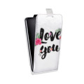 Дизайнерский вертикальный чехол-книжка для Samsung Galaxy Grand Слова любви