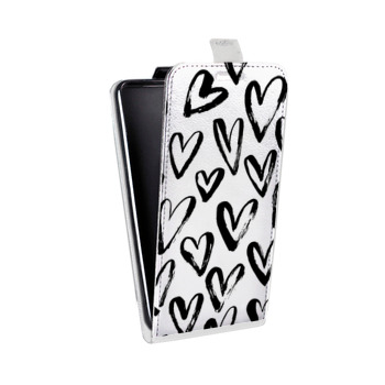 Дизайнерский вертикальный чехол-книжка для Samsung Galaxy S6 Edge Стильные сердца (на заказ)