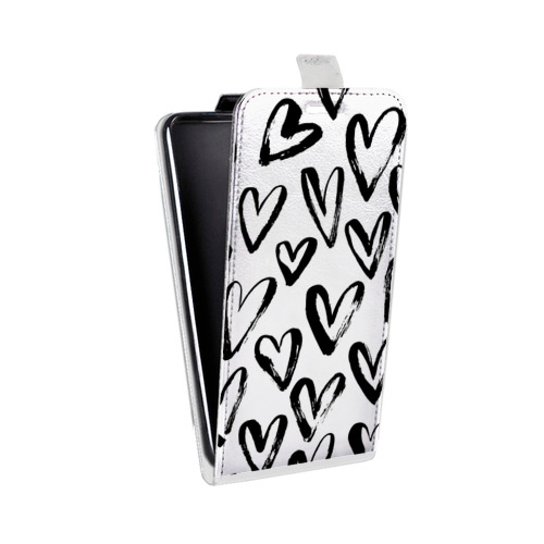 Дизайнерский вертикальный чехол-книжка для Samsung Galaxy Grand Стильные сердца