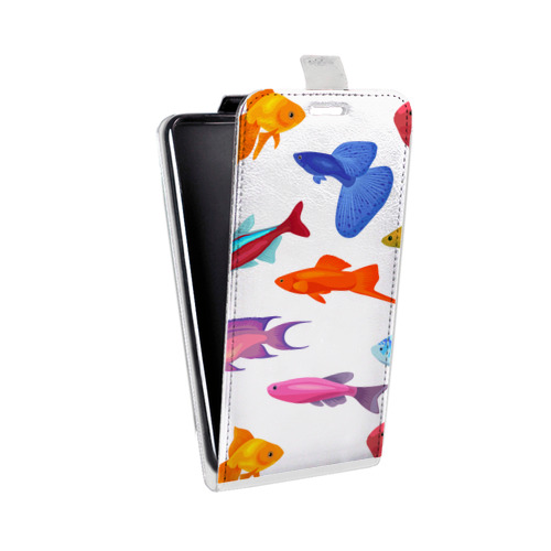 Дизайнерский вертикальный чехол-книжка для LG L80 Прозрачные рыбы