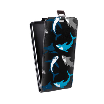 Дизайнерский вертикальный чехол-книжка для Iphone 7 Прозрачные рыбы (на заказ)