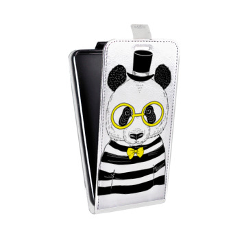 Дизайнерский вертикальный чехол-книжка для Iphone 5s Прозрачные панды (на заказ)