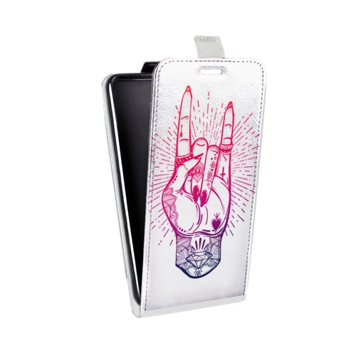 Дизайнерский вертикальный чехол-книжка для LG X Style Тату тренды