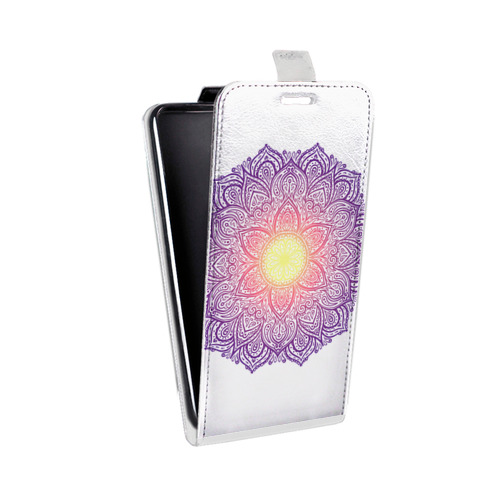 Дизайнерский вертикальный чехол-книжка для Samsung Galaxy Grand Прозрачные мандалы