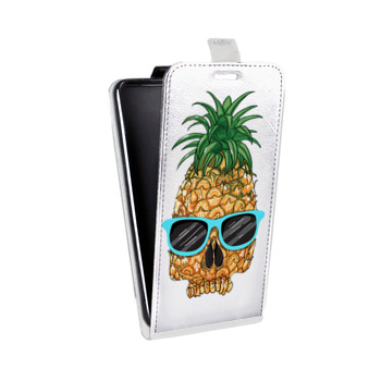 Дизайнерский вертикальный чехол-книжка для HTC U12 Plus Прозрачный ананас (на заказ)