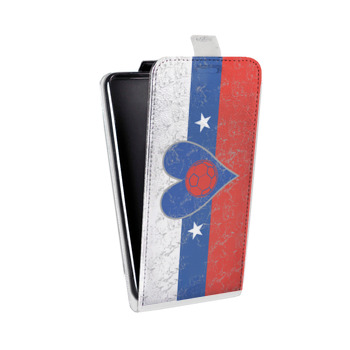 Дизайнерский вертикальный чехол-книжка для HTC Desire V Российский флаг (на заказ)