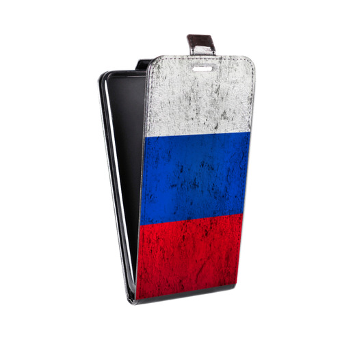 Дизайнерский вертикальный чехол-книжка для Alcatel Idol 5S Российский флаг