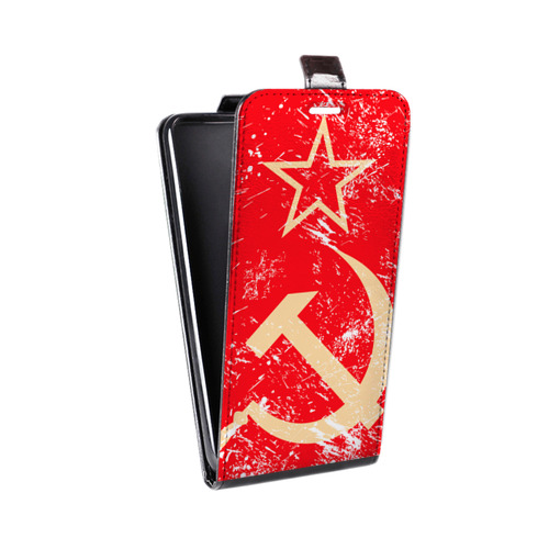 Дизайнерский вертикальный чехол-книжка для Samsung Galaxy A01 Core Флаг СССР 