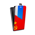 Дизайнерский вертикальный чехол-книжка для Alcatel One Touch Idol Флаг СССР 