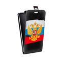 Дизайнерский вертикальный чехол-книжка для Huawei Honor 3x Российский флаг