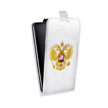 Дизайнерский вертикальный чехол-книжка для Samsung Galaxy J7 (2017) Российский флаг (на заказ)