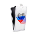 Дизайнерский вертикальный чехол-книжка для Alcatel One Touch Pop C9 Российский флаг