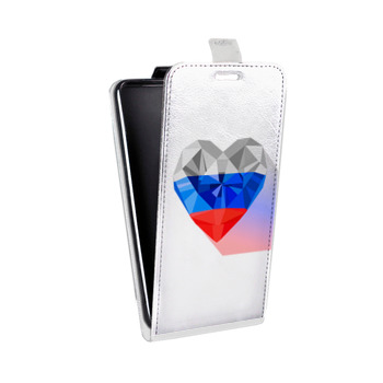 Дизайнерский вертикальный чехол-книжка для Samsung Galaxy A5 (2016) Российский флаг (на заказ)