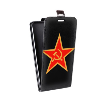 Дизайнерский вертикальный чехол-книжка для HTC U12 Plus Флаг СССР (на заказ)