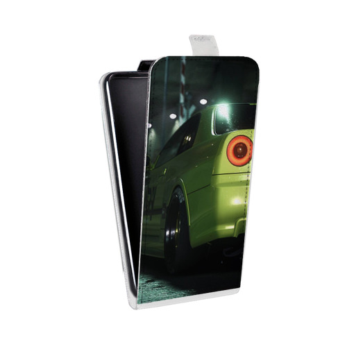 Дизайнерский вертикальный чехол-книжка для Iphone 12 Mini Need For Speed