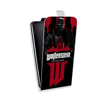 Дизайнерский вертикальный чехол-книжка для HTC One Mini Wolfenstein (на заказ)
