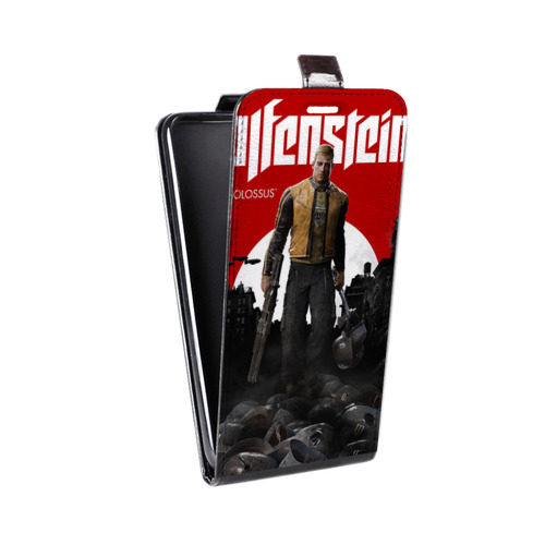 Дизайнерский вертикальный чехол-книжка для Asus ZenFone Live Wolfenstein
