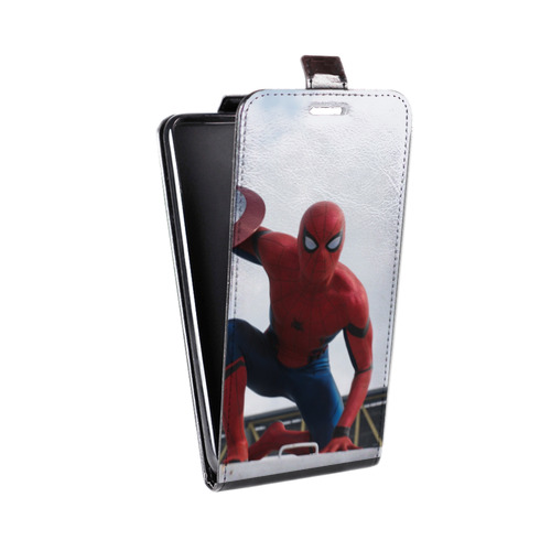 Дизайнерский вертикальный чехол-книжка для LG Optimus G2 mini Человек-паук