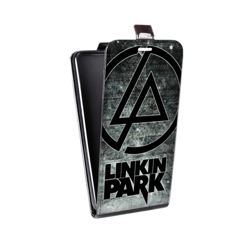 Дизайнерский вертикальный чехол-книжка для Samsung Galaxy J7 Linkin Park