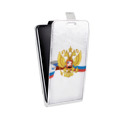Дизайнерский вертикальный чехол-книжка для Lenovo A7010 Российский флаг