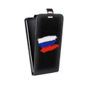 Дизайнерский вертикальный чехол-книжка для Alcatel 3 Российский флаг