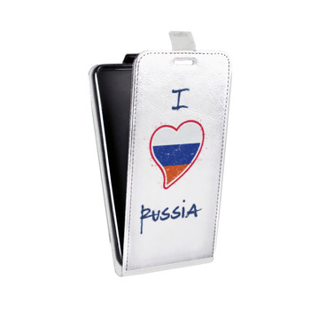 Дизайнерский вертикальный чехол-книжка для Huawei Honor 6C Pro Российский флаг (на заказ)