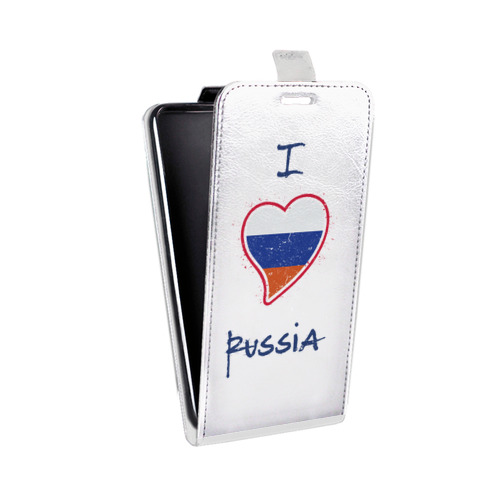 Дизайнерский вертикальный чехол-книжка для Google Nexus 6 Российский флаг