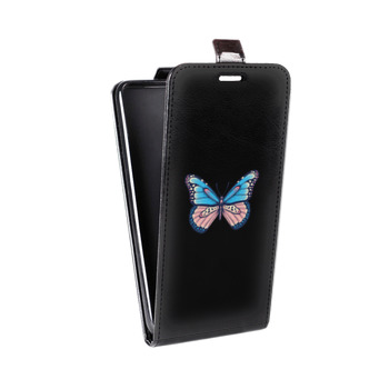 Дизайнерский вертикальный чехол-книжка для Huawei Honor 8 прозрачные Бабочки  (на заказ)