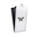 Дизайнерский вертикальный чехол-книжка для Asus ZenFone 3 5.2 прозрачные Бабочки 