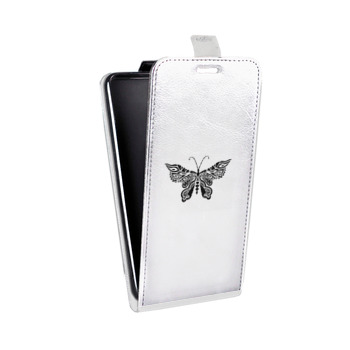 Дизайнерский вертикальный чехол-книжка для Samsung Galaxy A5 (2016) прозрачные Бабочки  (на заказ)