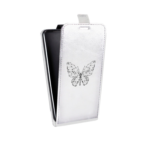 Дизайнерский вертикальный чехол-книжка для Huawei Y6 (2019) прозрачные Бабочки 