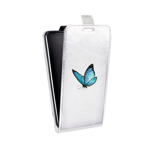 Дизайнерский вертикальный чехол-книжка для Samsung Galaxy Grand прозрачные Бабочки 