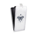 Дизайнерский вертикальный чехол-книжка для LG G3 (Dual-LTE) прозрачные Бабочки 