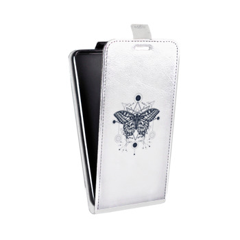 Дизайнерский вертикальный чехол-книжка для Iphone 5s прозрачные Бабочки  (на заказ)