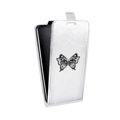 Дизайнерский вертикальный чехол-книжка для Alcatel One Touch Pop D3 прозрачные Бабочки 