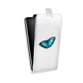 Дизайнерский вертикальный чехол-книжка для Huawei Honor 8 прозрачные Бабочки  (на заказ)