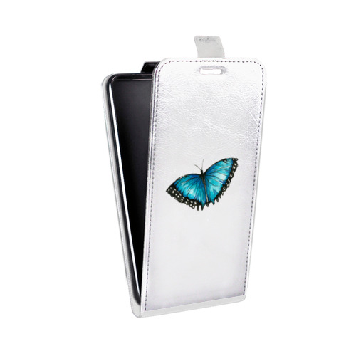 Дизайнерский вертикальный чехол-книжка для Meizu M5 прозрачные Бабочки 