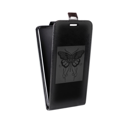 Дизайнерский вертикальный чехол-книжка для Alcatel Pop 4 прозрачные Бабочки 