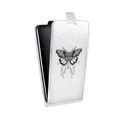 Дизайнерский вертикальный чехол-книжка для Fly IQ4415 Quad Era Style 3 прозрачные Бабочки 