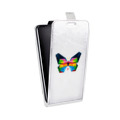 Дизайнерский вертикальный чехол-книжка для OPPO Reno прозрачные Бабочки 