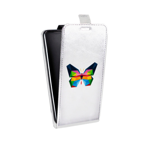 Дизайнерский вертикальный чехол-книжка для Realme C21 прозрачные Бабочки 