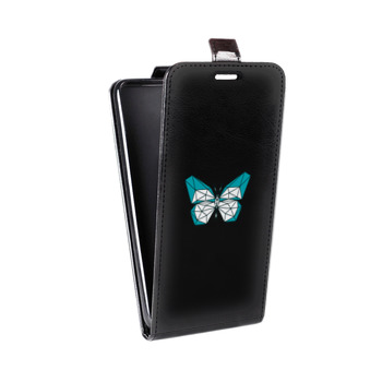 Дизайнерский вертикальный чехол-книжка для Realme 5 Pro прозрачные Бабочки  (на заказ)