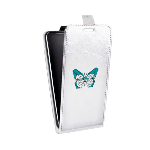 Дизайнерский вертикальный чехол-книжка для Fly IQ455 Ego Art 2 Octa прозрачные Бабочки 