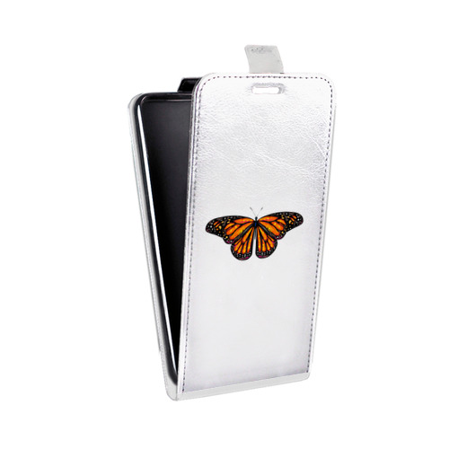 Дизайнерский вертикальный чехол-книжка для Samsung Galaxy A3 (2017) прозрачные Бабочки 