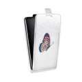 Дизайнерский вертикальный чехол-книжка для LG Optimus G2 mini прозрачные Бабочки 