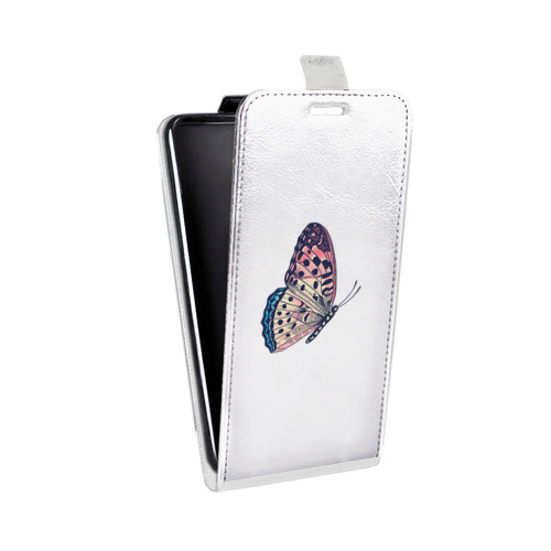 Дизайнерский вертикальный чехол-книжка для HTC Desire 12 прозрачные Бабочки 