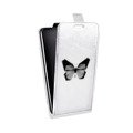 Дизайнерский вертикальный чехол-книжка для Fly FS452 Nimbus 2 прозрачные Бабочки 