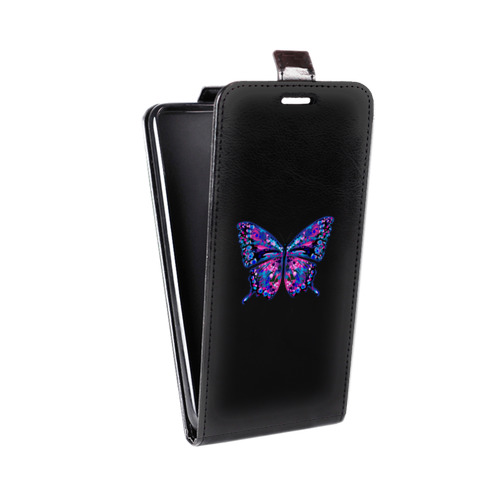 Дизайнерский вертикальный чехол-книжка для Microsoft Lumia 640 XL прозрачные Бабочки 