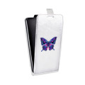 Дизайнерский вертикальный чехол-книжка для Sony Xperia XZ прозрачные Бабочки 